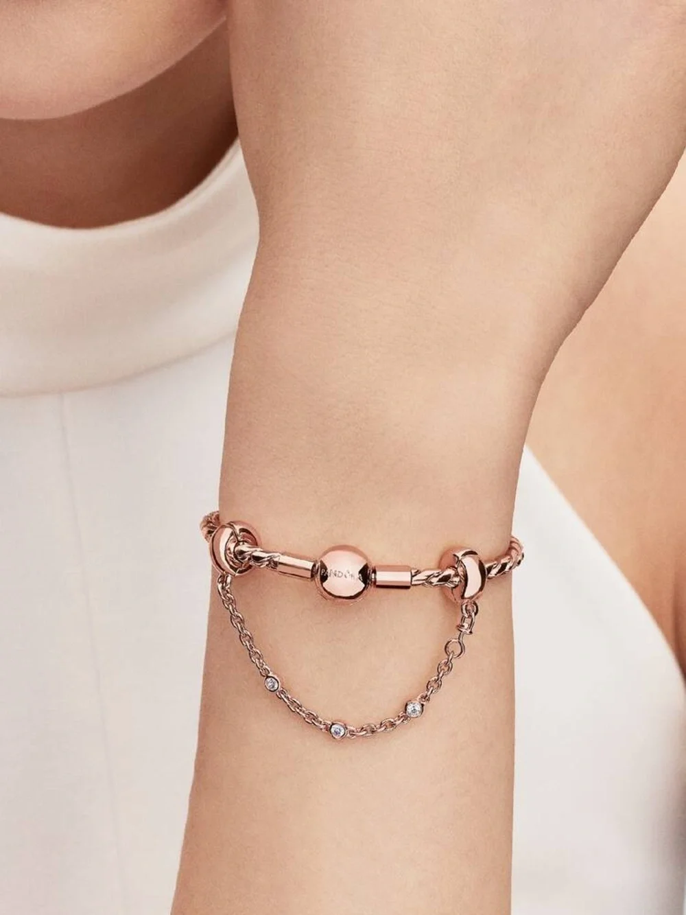 Pandora Triple Clear Stone Safety Chain